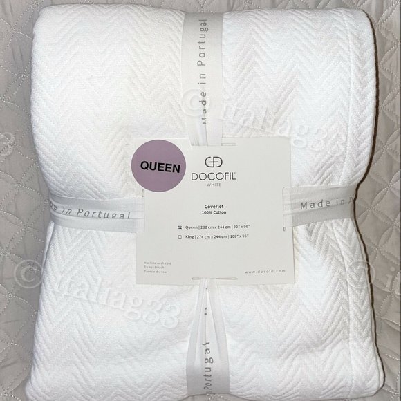 DOCOFIL Other - *DOCOFIL White HARRINGBONE  Matelasse QN Coverlet